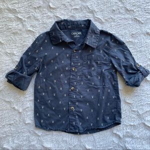 CHEROKEE skull print button down